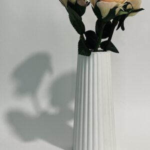 tempImage88xTgN.jpg χειροποίητο κωνικό διακοσμητικό βάζο με ραβδώσεις