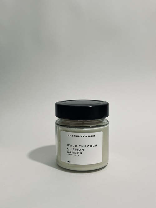 αρωματικό κερί "walk through a lemon garden" 190gr με βαμβακερό φυτίλι
