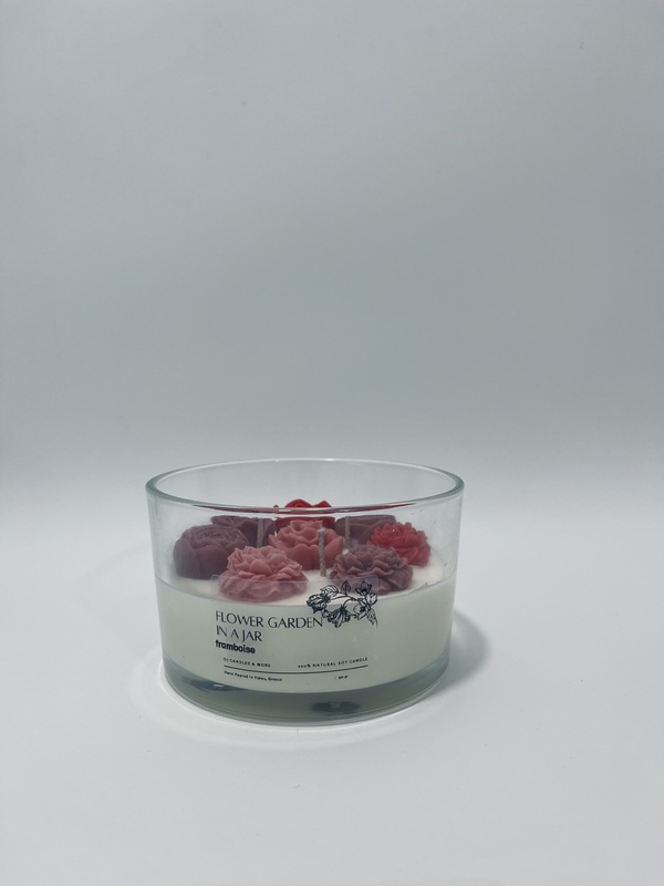 αρωματικό κερί "flower garden in a jar" 350gr με τρία βαμβακερά φυτίλια